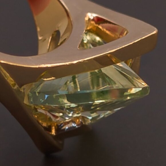 Neon-Lens Spinel Ring | 14 k Gold | Strellman's, c. 1960s - Picture 4 of 14